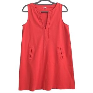 J.Crew Orange V-Neck Split Neck Sheathe Dress size Women's Medium with Pockets
